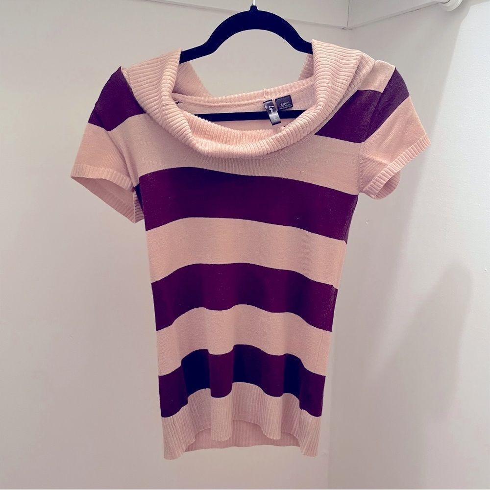 CappuccinoSize SP Small Petite Women’s Turtleneck Short Sleeve Knot Sweater Top 